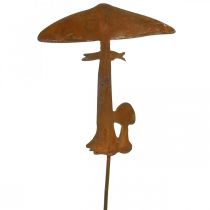 Article Piquet de jardin champignon déco rouille métal décoration automne 44cm