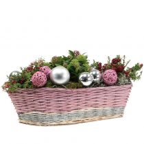 Balle en rotin rose Ø 6 cm 6 p.