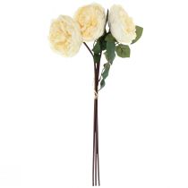 Article Roses artificielles comme de vraies fleurs artificielles crème 48cm 3pcs