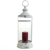 Article Lanterne Déco Lanterne Shabby Chic Métal Blanc Ø15cm H46cm