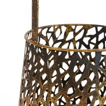 Déco lanterne décoration de table photophore doré antique 14,5cm