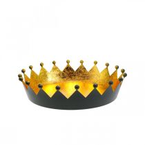 Décoration de table Couronne de Noël or noir Ø16,5cm H6cm