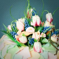 Article Fleurs en damier Fritillaria artificielles blanc, vert 40cm 12 pcs