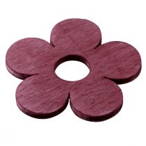 Article Décoration de table fleurs en bois rose violet blanc Ø4cm 72 pcs