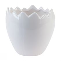 Article Pot de fleur jardinière blanc d&#39;oeuf en céramique Ø11,5cm H11,5cm 3 pcs