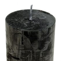 Article Bougies noires Bougies piliers de couleur unie 60x100mm 4 pcs