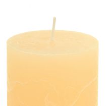 Article Bougies piliers de couleur unie Abricot clair 60 × 100 mm 4 pièces