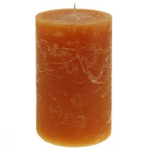Article Bougies piliers orange foncé couleur unie Sunset 60x100mm 4 pcs