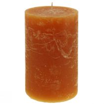 Article Bougies pilier orange foncé teinté dans la masse Sunset 60x100mm 4pcs