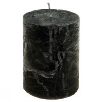 Article Bougies noires bougies piliers de couleur unie 85x120mm 2 pcs