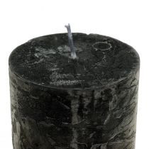 Article Bougies noires bougies piliers de couleur unie 85x120mm 2 pcs