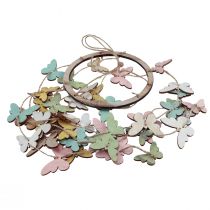 Article Carillon éolien décoration papillons décoration de fenêtre bois Ø15cm 55cm