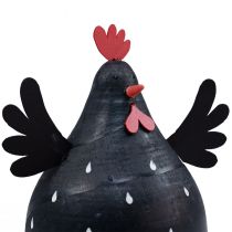 Article Poulet décoratif noir en bois décoration poule Pâques décoration bois H13cm