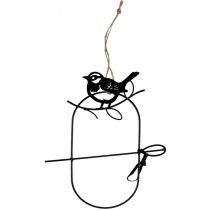 Article Décoration à suspendre oiseaux décoratifs en métal noir 18×22,5cm 3pcs