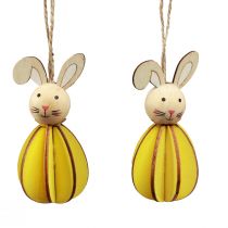 Article Décoration de Pâques à suspendre Lapins de Pâques Décoration à suspendre en bois H9,5 cm 8 pièces