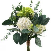 Article Bouquet de fleurs artificielles boule de neige eucalyptus artificiel 45cm