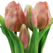 Article Tulipes artificielles en pot Tulipes Fleurs artificielles Pêche 22cm