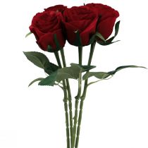 Article Roses Artificielles Roses Artificielles Rouges Fleurs en Soie Rouge 50cm 4pcs