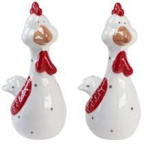 Article Poulets décoratifs figurines de décoration de Pâques 12cmx7,5cmx18,5cm 2pcs