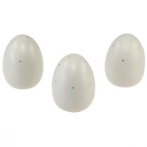 Article Décoration oeufs de Pâques en céramique gris or à pois 8,5cm 3 pcs