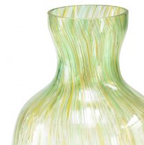 Article Vase décoratif vase à fleurs en verre motif jaune vert Ø10cm H25cm