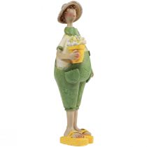 Article Figurines décoratives décoration de table de jardinier été vert jaune 16,5×5,5cm 2pcs
