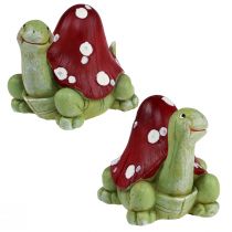 Article Décoration tortue amanite mouche décoration vert rouge 10cm 2pcs
