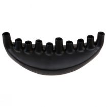 Article Vase Céramique Bateau Décoration de Table Noir Abstrait Moderne H15cm