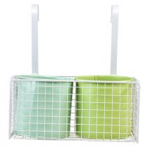 Article Pot de fleur suspendu métal vert décoration balcon L22cm H23.5cm