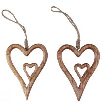 Article Coeur en bois coeurs en bois naturel à suspendre 8×11cm 4pcs