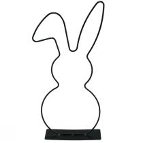 Article Support décoratif lapin en métal noir Pâques 30cm 4 pcs