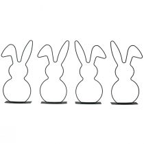 Article Support décoratif lapin en métal noir Pâques 30cm 4 pcs