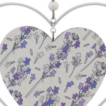 Article Coeurs décoratifs à suspendre lilas blanc 18,5×17cm 4pcs