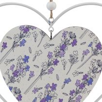 Article Coeurs décoratifs à suspendre lilas blanc 18,5×17cm 4 pcs