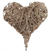 Article Coeur décoratif métal décoration ressort recouvert naturel 20×22cm