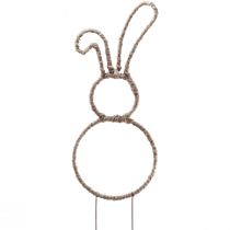 Article Décoration sur piques Lapin de Pâques métal H36cm 4pcs