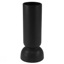 Article Vase Céramique Noir Forme Ovale Moderne Ø11cm H25.5cm