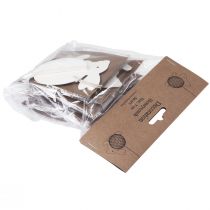 Article Lapins de Pâques en nid d'abeille à suspendre blanc orange H8cm 5pcs