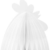 Article Décoration Poule en Papier Alvéolé Blanc 28,5 x 15,5 x 30 cm