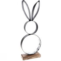 Article Anneau décoratif en métal lapin de Pâques avec base en bois 21×55cm