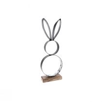 Article Décoration lapin de Pâques métal noir argent figure de Pâques 11×31cm