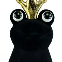 Article Figurine décorative grenouille couronnée noire 40,5 cm