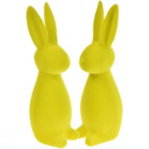 Article Lapins de Pâques floqués jaune-vert – 2e choix – 8 × 10 × 29 cm, 2 pièces