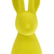 Article Décoration lapin de Pâques jaune-vert debout floqué 15×15,5×47cm