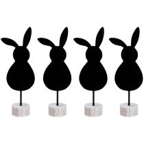 Article Support de décoration de table lapins de Pâques feutre noir 28,5cm 4 pcs