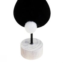 Article Support de décoration de table lapins de Pâques feutre noir 28,5cm 4pcs