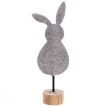 Article Décoration de table sur pied décoration lapin de Pâques feutre gris 50cm