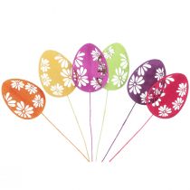 Article Oeufs de Pâques bouchons de fleurs décoratifs bois de Pâques 30,5 cm 18 pcs