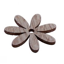 Article Décoration de table fleurs en bois blanc naturel Ø4cm 72 pcs