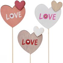 Bouchons de fleurs en bois Bouchons décoratifs Love 8×7,5 cm 12pcs